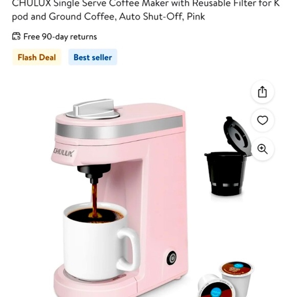 Perfect little coffee maker Small PINK!  Great for back to school or on a desk